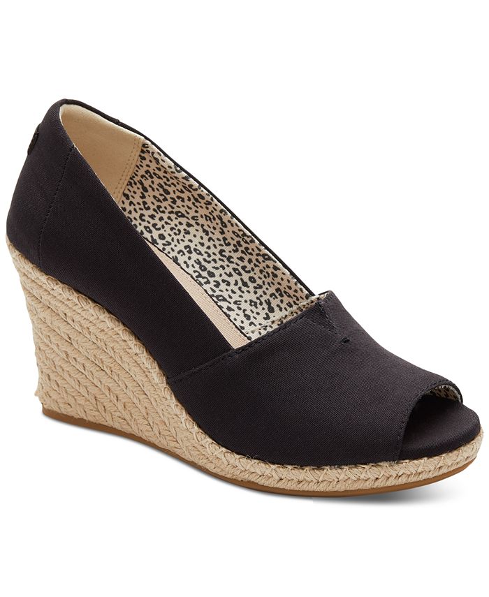 TOMS Women's Michelle Recycled Peep-Toe Espadrille Wedges - Macy's