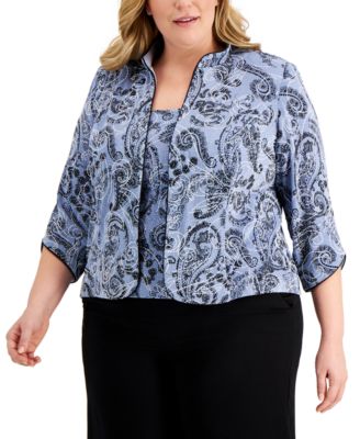 Alex Evenings Plus Size Printed Twinset 