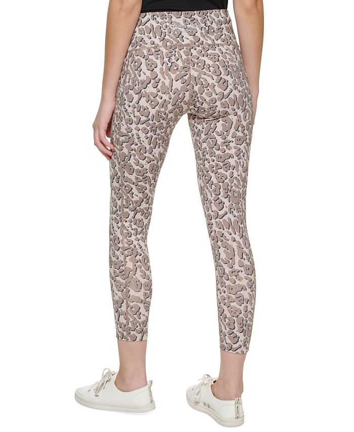 Calvin Klein Women's Performance Printed High Rise Leggings Red Size M