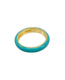 4mm Aqua Enamel Donut Band Ring
