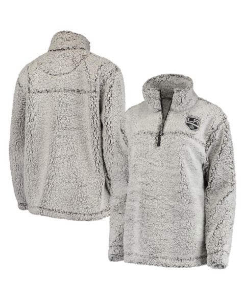 Женские свитеры G-III 4Her by Carl Banks Women's Gray Los Angeles Kings Sherpa Quarter-Zip Pullover Jacket