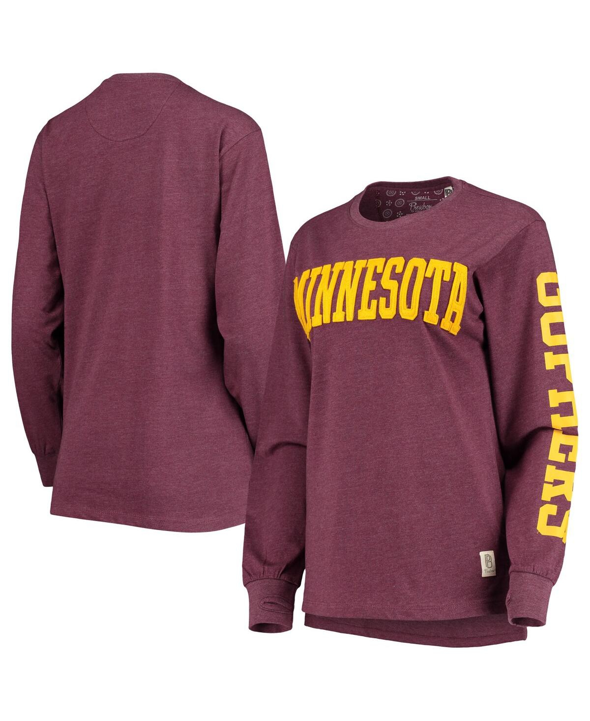 Women's PressboxMinnesota Golden Gophers Two-Hit Canyon Long Sleeve T-shirt - Maroon