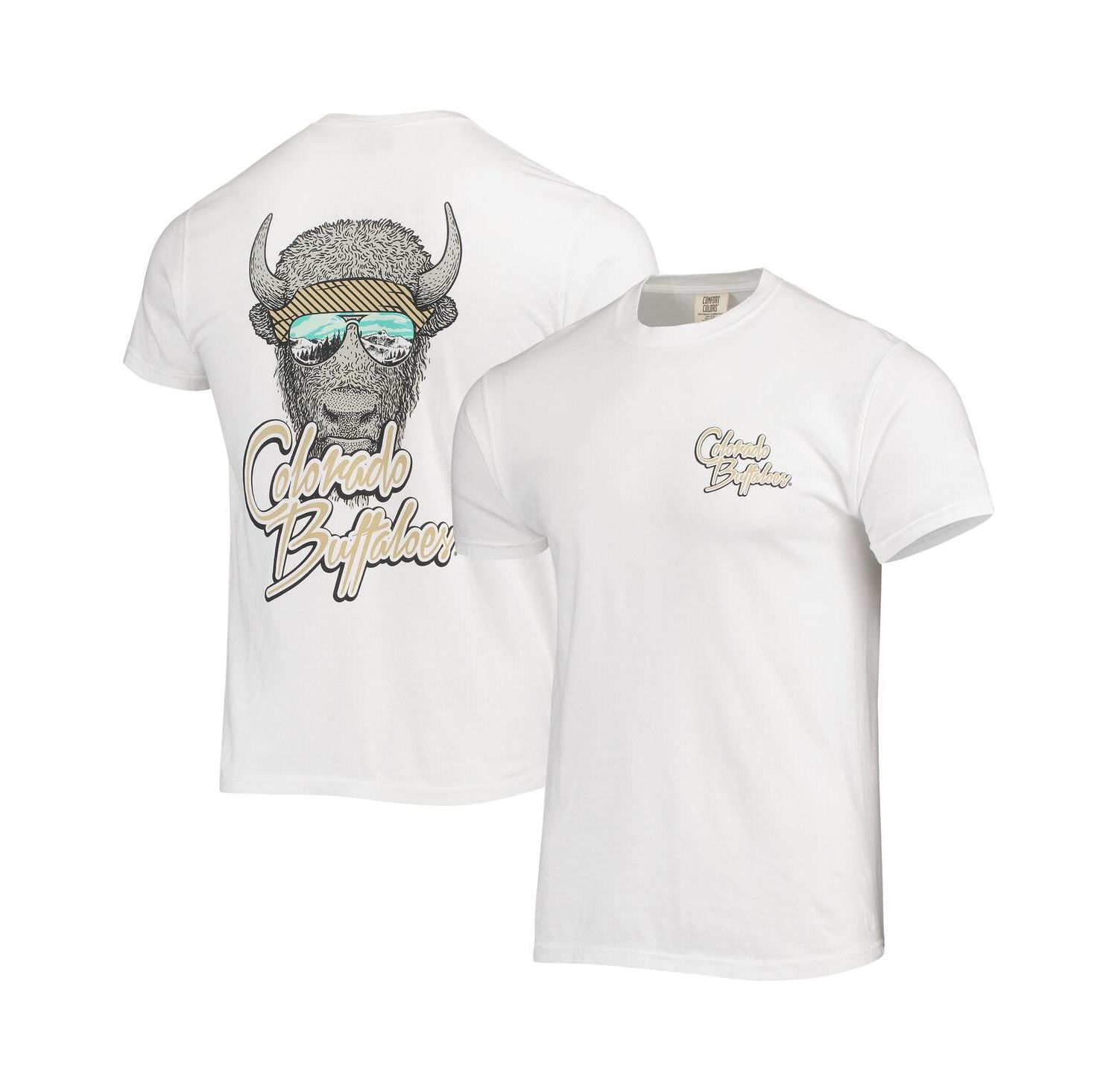 Men's White Colorado Buffaloes Mascot Bandana T-shirt