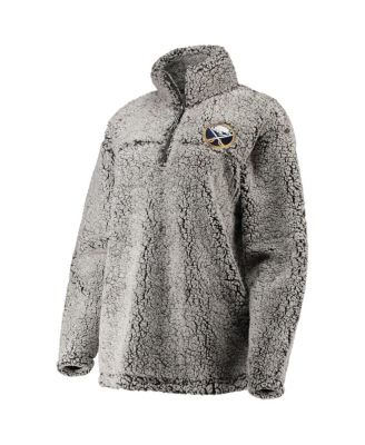 Women's Gray Buffalo Sabres Sherpa Quarter-Zip Pullover Jacket