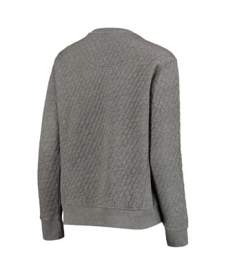 Women's Heathered Gray Maryland Terrapins Moose Applique Quilted Pullover Sweatshirt