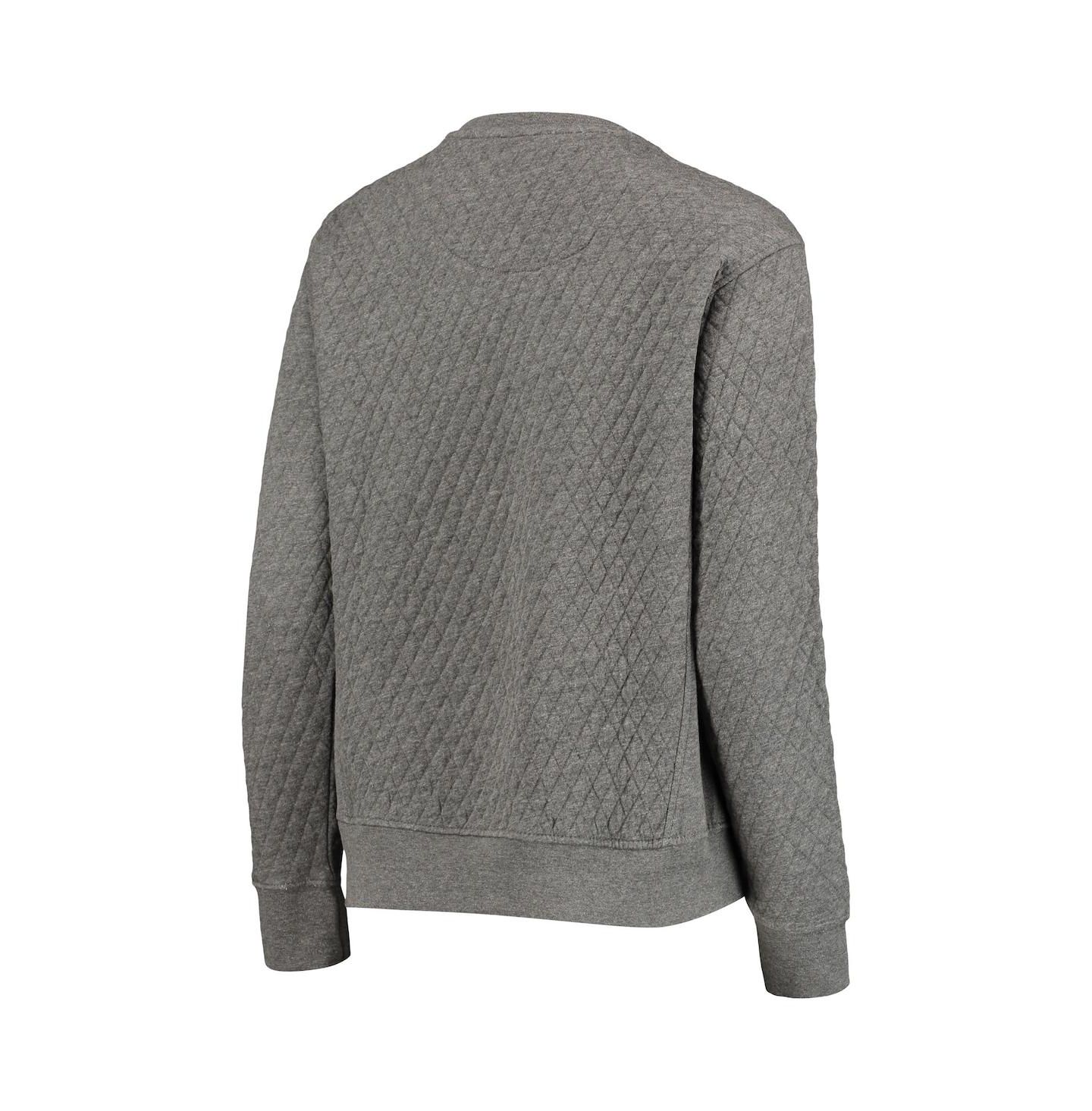 Женская толстовка Pressbox Heathered Gray Maryland Terrapins Moose Applique Quilted Pullover — фото 4
