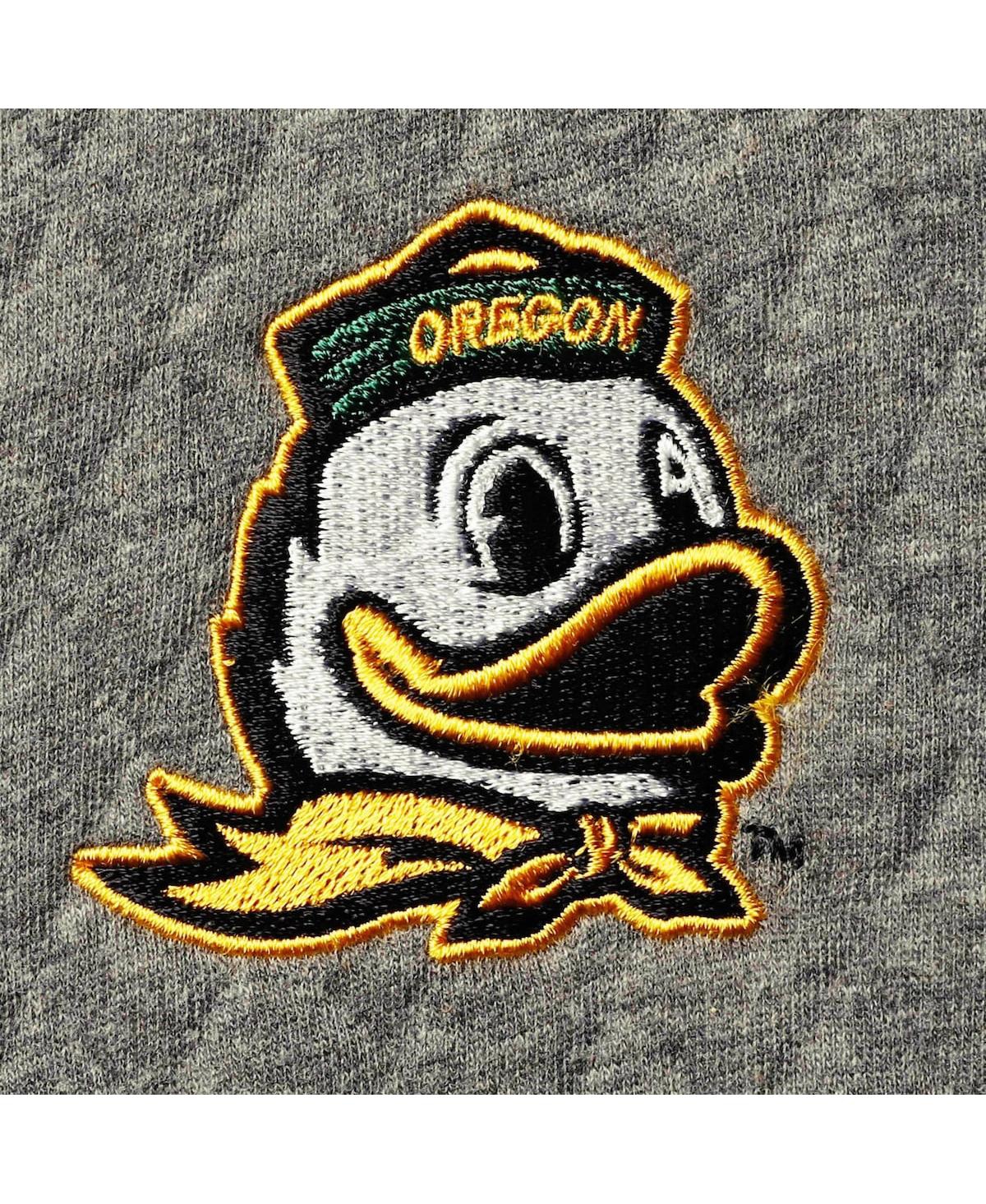 Shop Pressbox Women's  Heathered Gray, Green Oregon Ducks Magnum Quilted Quarter-snap Jacket In Heathered Gray,green