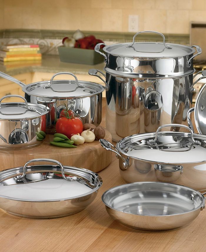 Cuisinart Chef's Classic Stainless Steel 14 Piece Cookware Set Cuisinart 14 Piece Set Stainless Steel