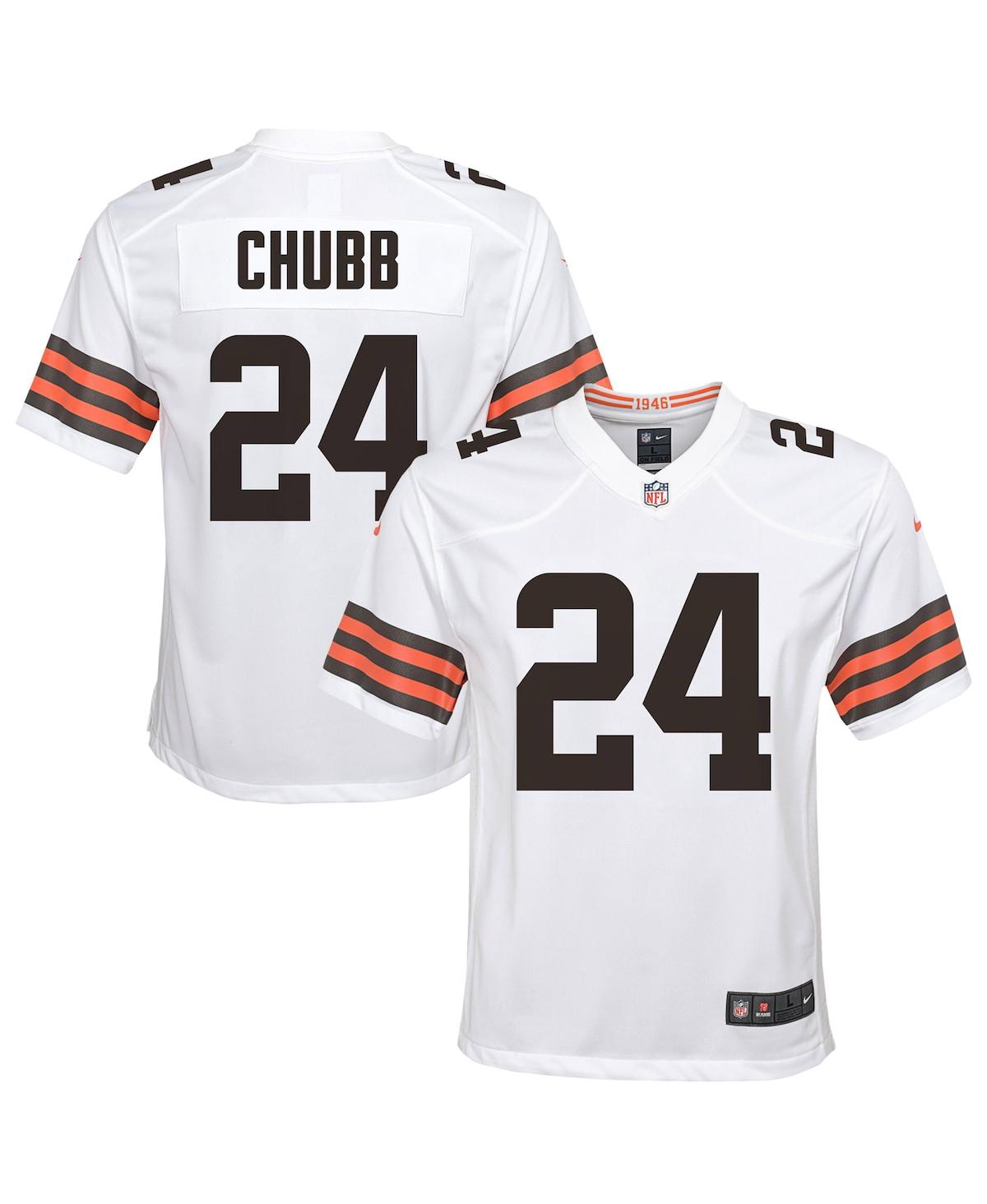Youth Boys Nike Nick Chubb White Cleveland Browns Game Jersey