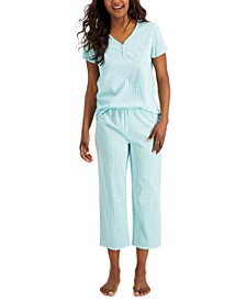 Cotton Essentials Cropped Pajama Set, Created for Macy's