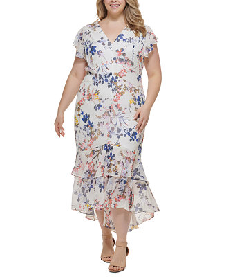 Tommy Hilfiger Plus Size Floral-Print Midi Dress - Macy's