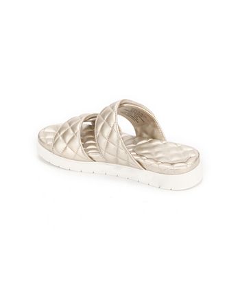 Kenneth Cole New York Women's Reeves Quilted Two Band Flat Sandals ...