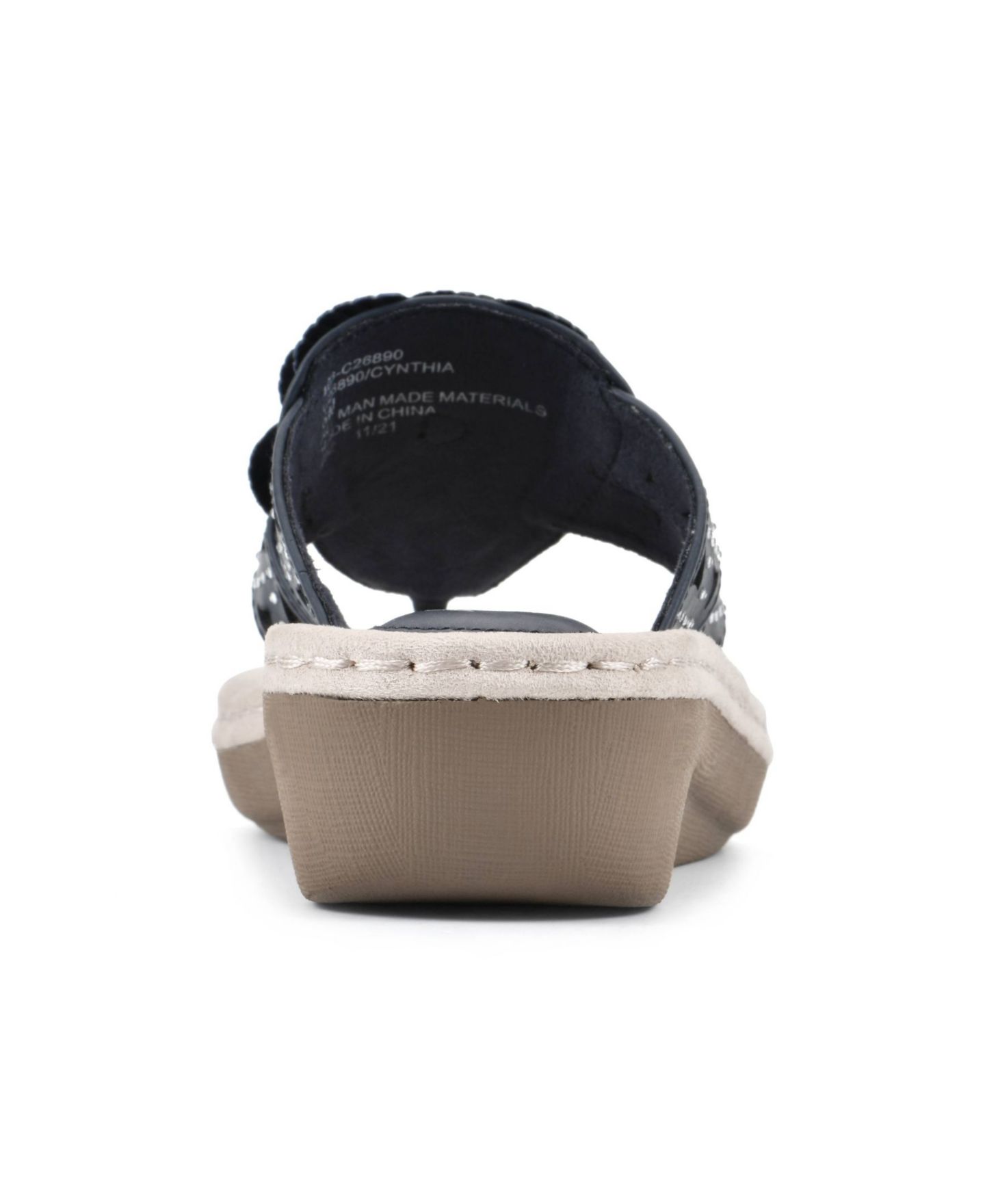 Женские сандалии Cliffs by White Mountain Cynthia Thong Sandal, цвет: Тёмно-синий гладкий — фото 3