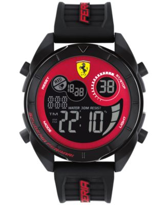 Ferrari - Men's Digital Forza Black Silicone Strap Watch 45mm