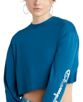 Champion Women s Cropped Long Sleeve T Shirt Macy s