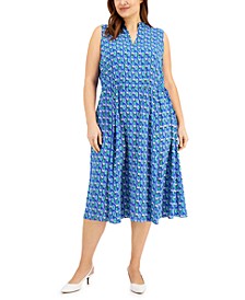 Plus Size Jenna Drawstring-Waist Midi Dress