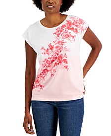 Women's Ombre Floral Short Sleeve T-Shirt