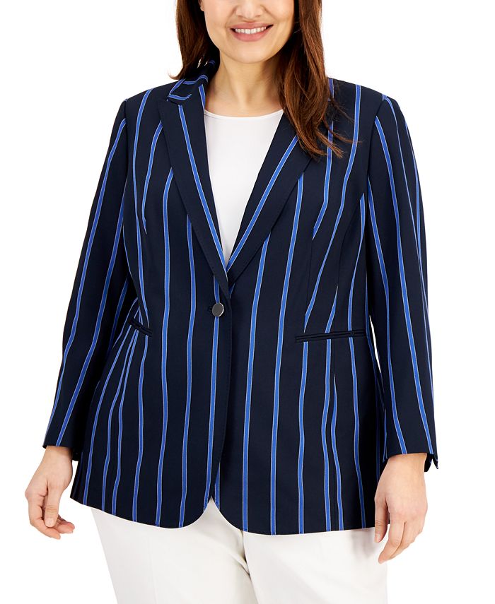Anne klein striped blazer sale