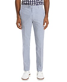 Men's Slim-Fit Navy/White Gingham Check Suit Separate Pants