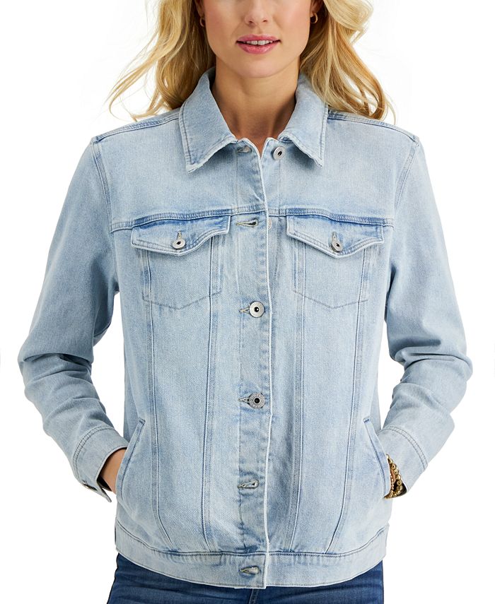 Style & Co Denim Trucker Jacket, Created for Macy's & Reviews - Jackets ...