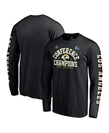 Men's Branded Black Los Angeles Rams 2021 NFC Champions Vintage-Like Long Sleeve T-shirt