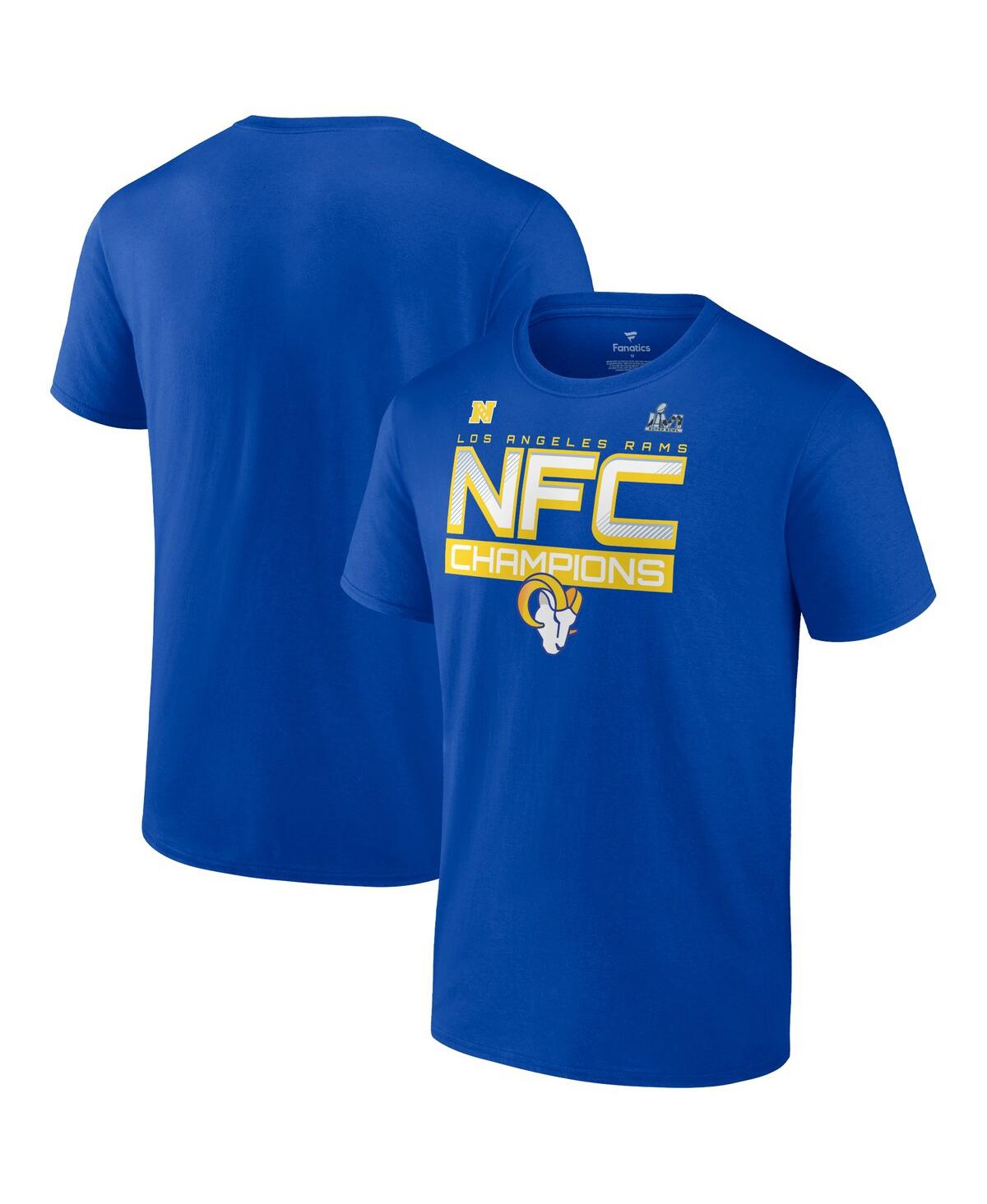 Men's FanaticsLos Angeles Rams 2021 Nfc Champions Big and Tall Iconic Slant T-shirt - Royal