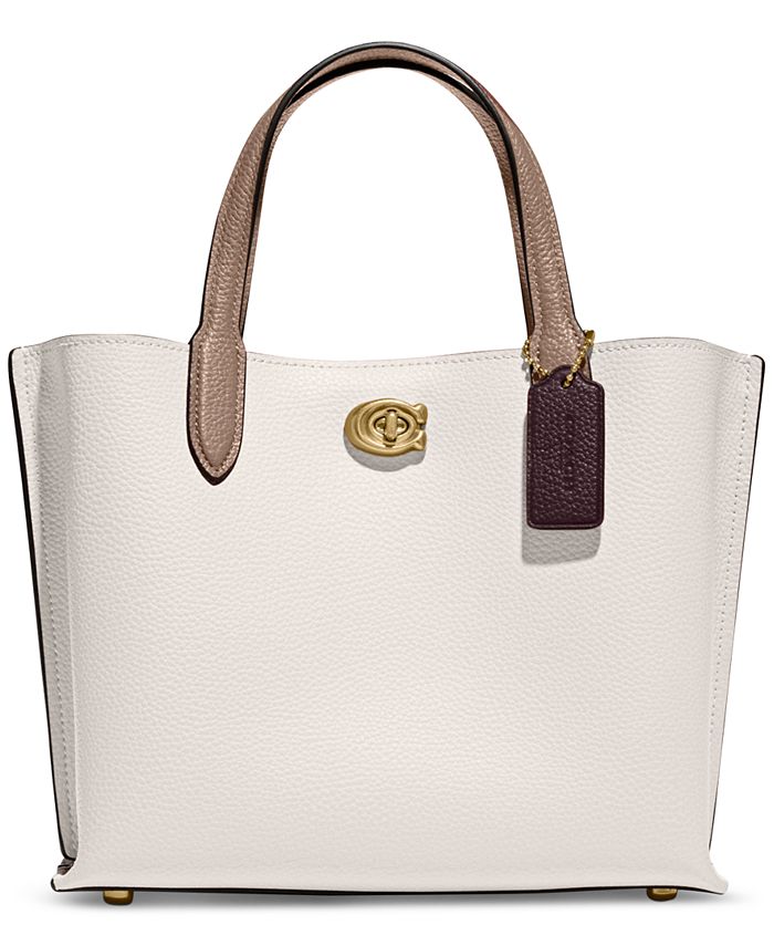 Coach Women's Willow 24 Colorblock Leather Tote White