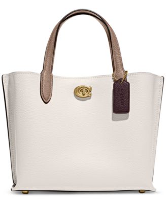 COACH Polished Pebble Leather Willow Tote 24 with Convertible Straps ...