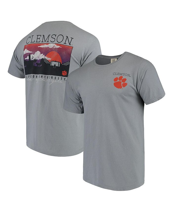 Image One Men's Gray Clemson Tigers Comfort Colors Campus Scenery T ...