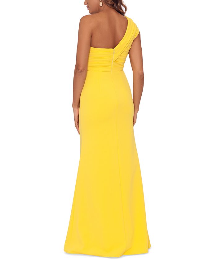 Betsy & Adam Gathered-Bust One-Shoulder Gown - Macy's