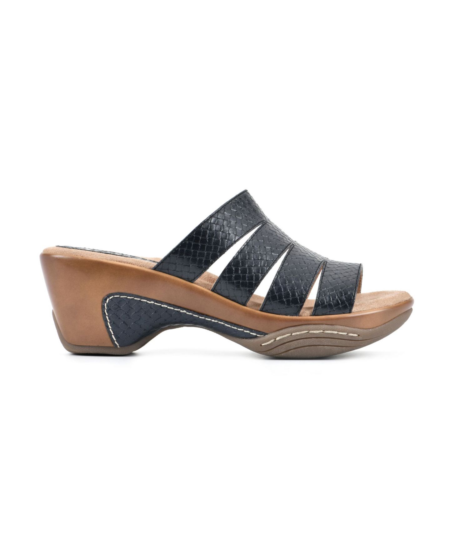 Женские сандалии White Mountain Valora Slip-on Clog Sandal, цвет: Чёрный металлик — фото 2