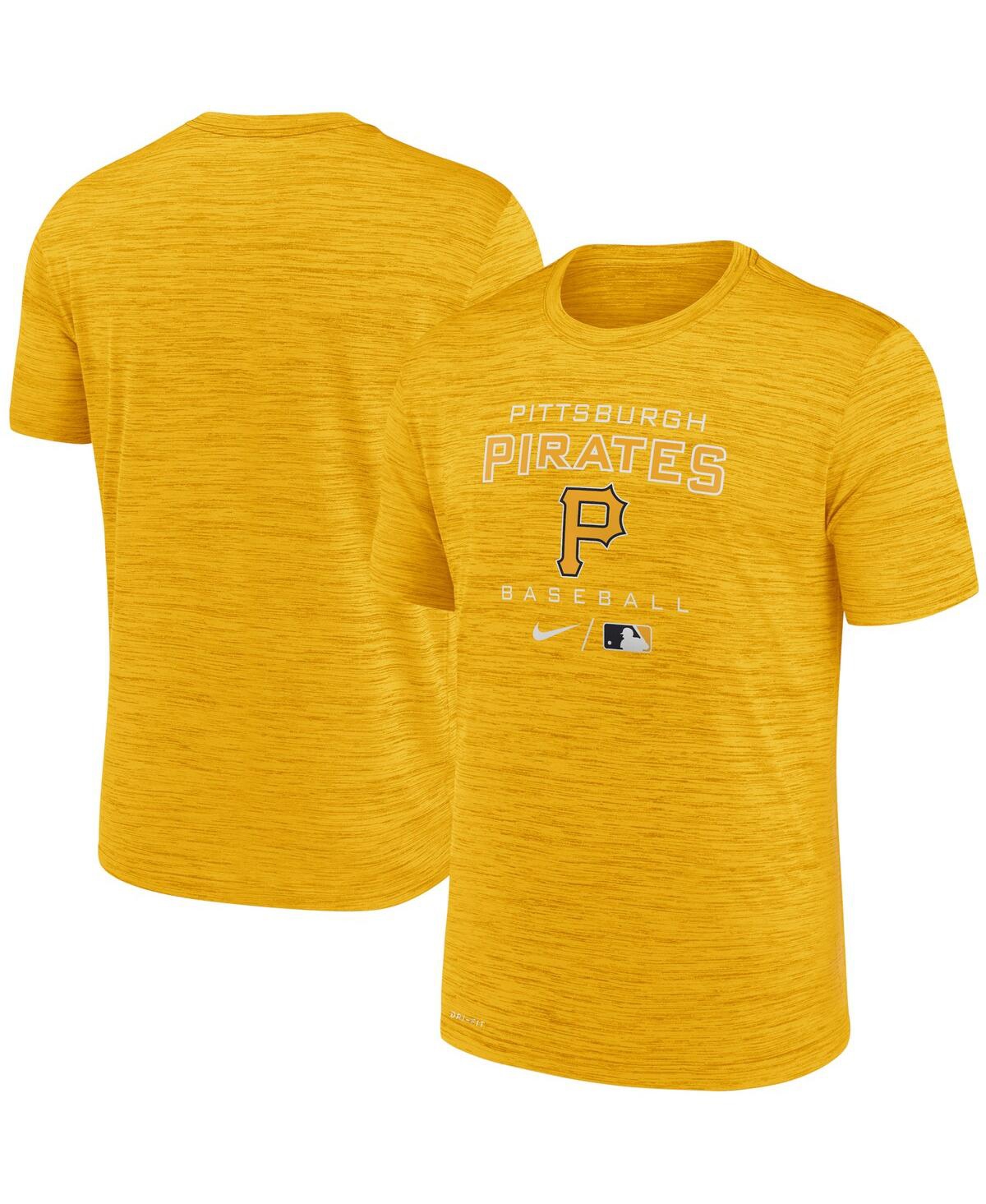 Men's Nike Gold-Tone Pittsburgh Pirates Authentic Collection Velocity Practice Space-Dye Performance T-shirt