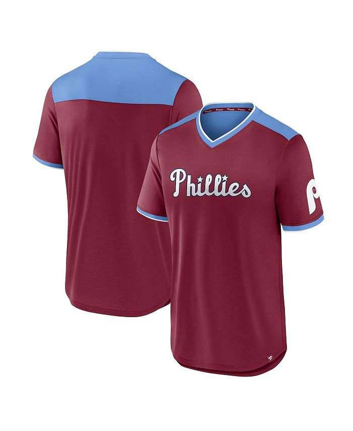 Fanatics Men's Branded Burgundy and Light Blue Philadelphia Phillies True  Classics Walk-Off V-Neck T-shirt - Macy's