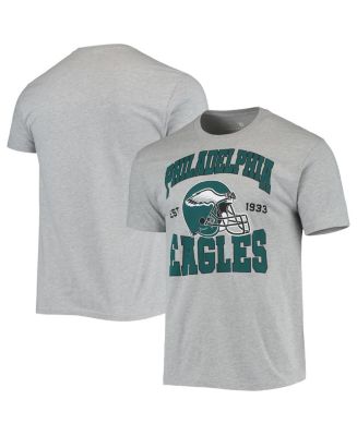 Junk Food Men's Heathered Gray Philadelphia Eagles Helmet T-shirt - Macy's