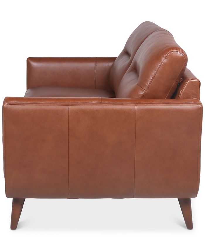 Macy's CLOSEOUT! Madysson Tufted Back Leather Loveseat, Created for Macy's & Reviews Furniture