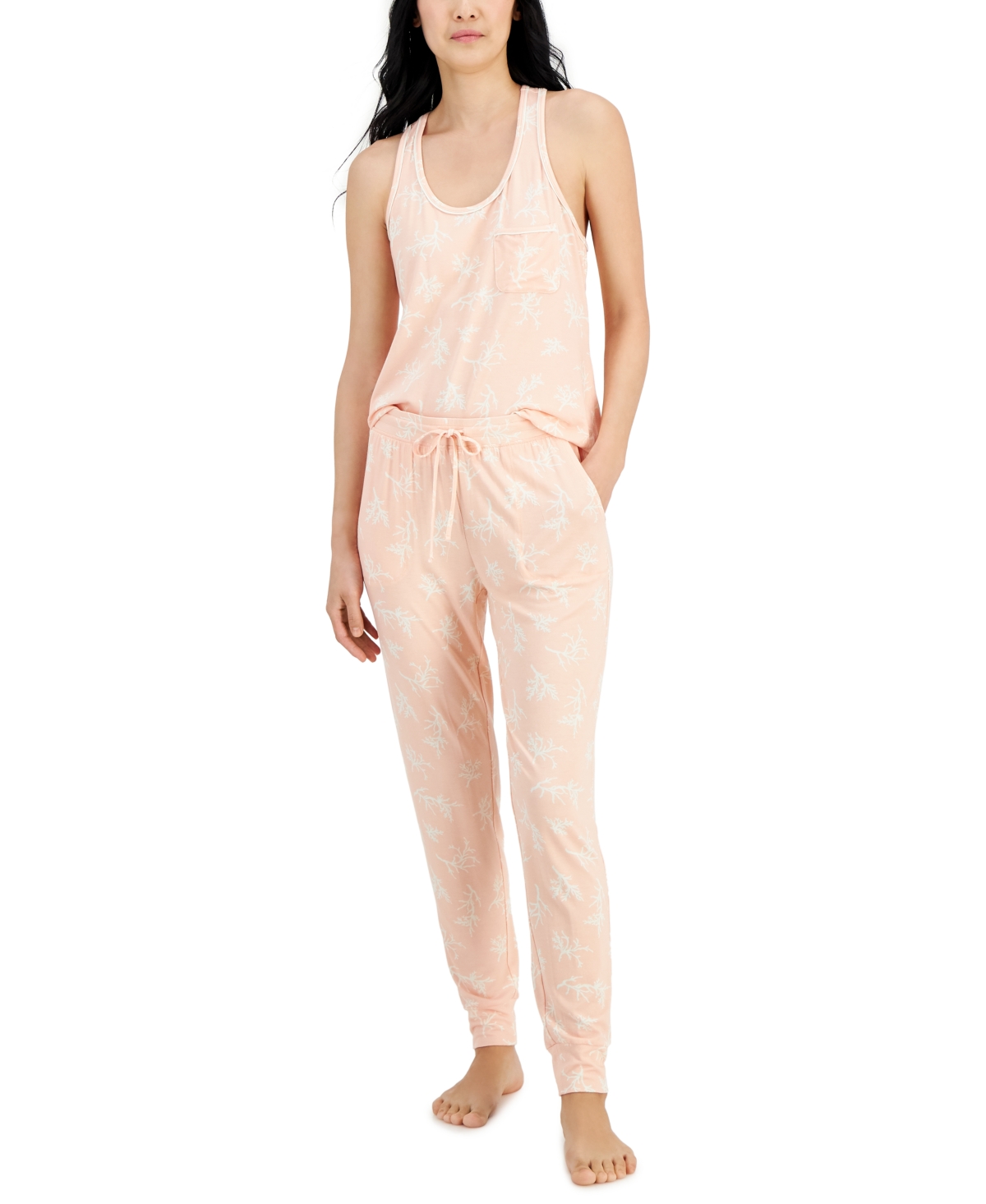 Alfani Women's Printed Jogger Pajama Pants, Created For Macy's