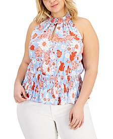 Plus Size Cotton Halter Top, Created for Macy's