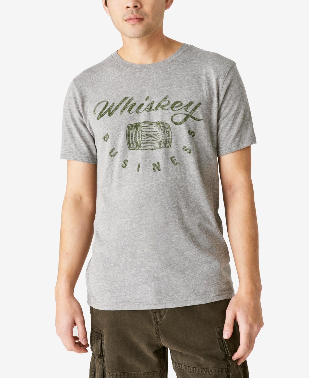 Men's Whiskey Business Graphic T-Shirt - Gray