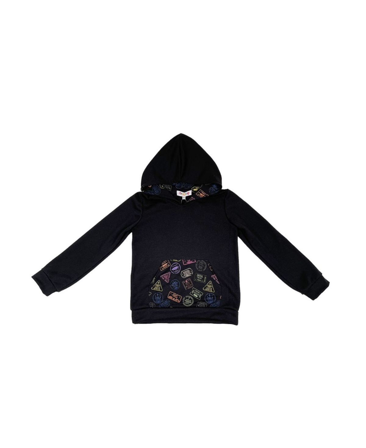 Shop Mixed Up Clothing Little Boys Passport Pullover Hoodie In Black