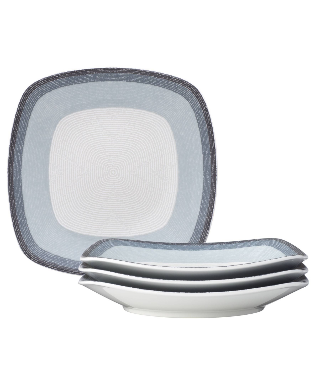 NORITAKE COLORSCAPES LAYERS SQUARE SALAD PLATE SET OF 4, 8.25" 