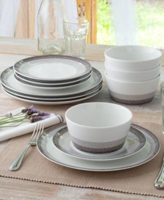 Colorscapes Canyon Layers 12 Piece Coupe Dinnerware Set