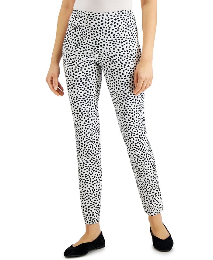 Alfani Petite Printed Pull-On Pants, Created for Macy's - Macy's