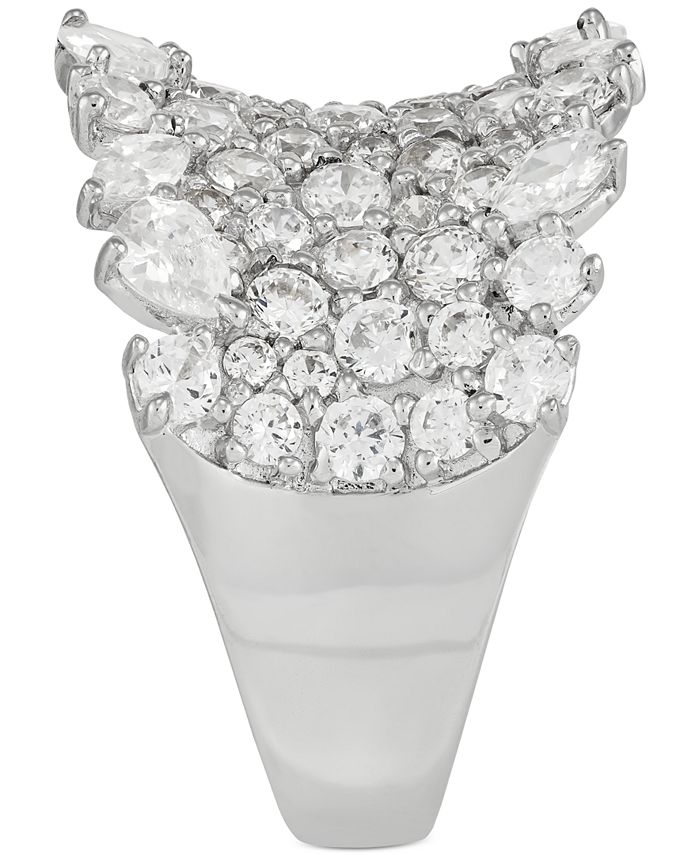 Arabella Cubic Zirconia Cluster Statement Ring in Sterling Silver Macy's