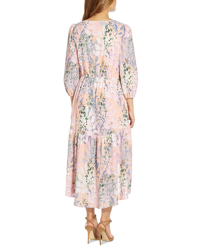 Adrianna Papell Floral-Print Midi Dress - Macy's