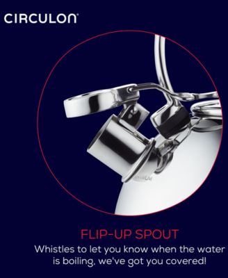 Stainless Steel 2-Qt. Whistling Teakettle with Flip-Up Spout