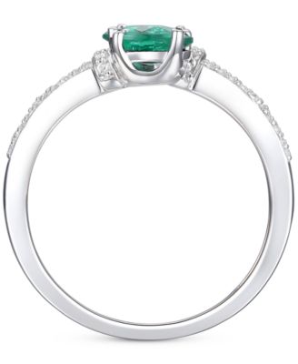 Lab-Grown Sapphire (1 ct. t.w.) & Lab-Grown White Sapphire (1/6 ct. t.w.) Double Stone Ring in Sterling Silver (Also in Lab-Grown Emerald & Lab-Grown Ruby)