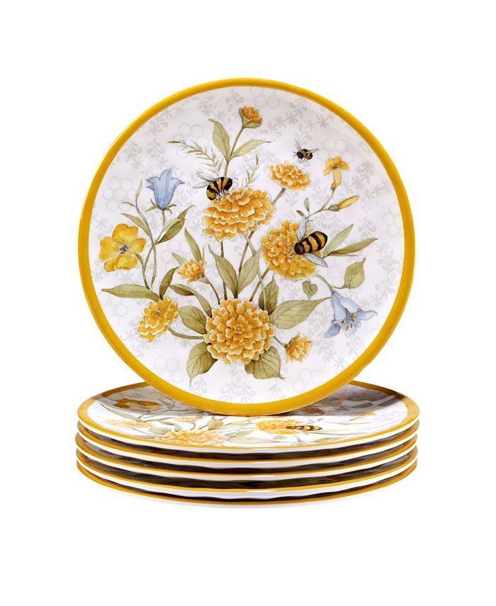 Certified International Bee Sweet Melamine Plate Set, 6 Piece Macy's
