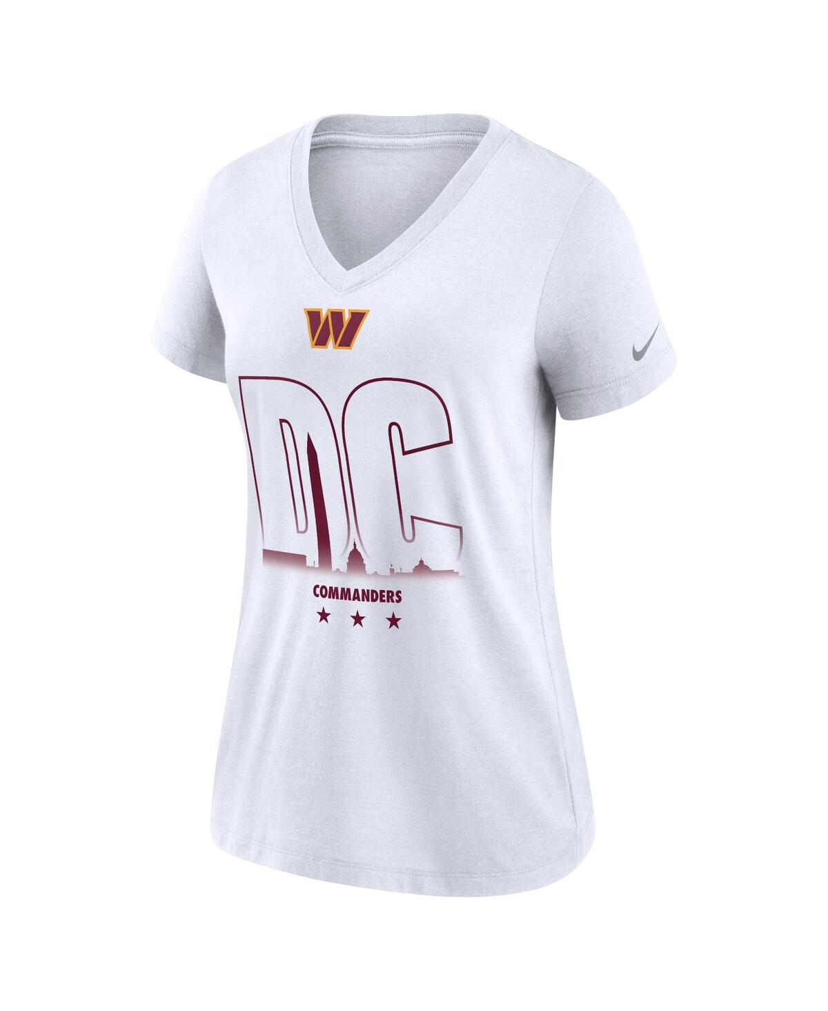 Women's NikeWashington Commanders Tri-Blend V-Neck T-shirt - White