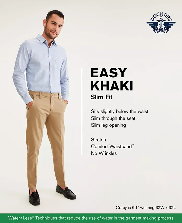 Men's Easy Slim Fit Khaki Stretch Pants - thumbnail 6