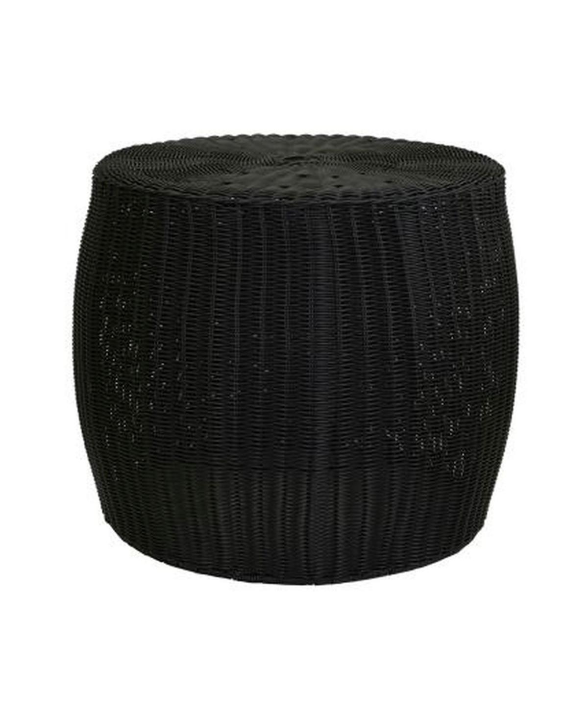 Household Essentials Resin Wicker Side Table, Accent Table Or Storage Container In Black